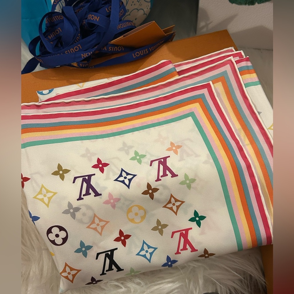 LV x TM multicolor silk scarf square 90